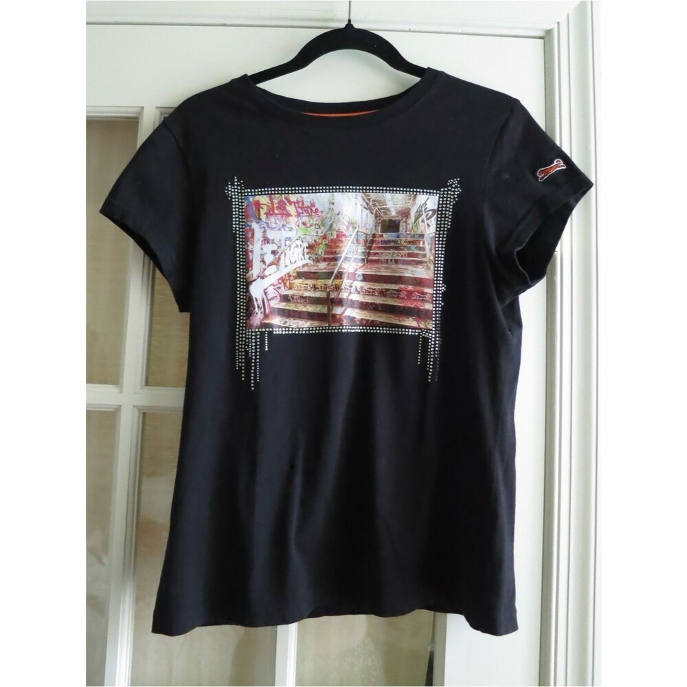 Official Le Tigre Graphic Print Tshirt - Black, Medium, NWOT